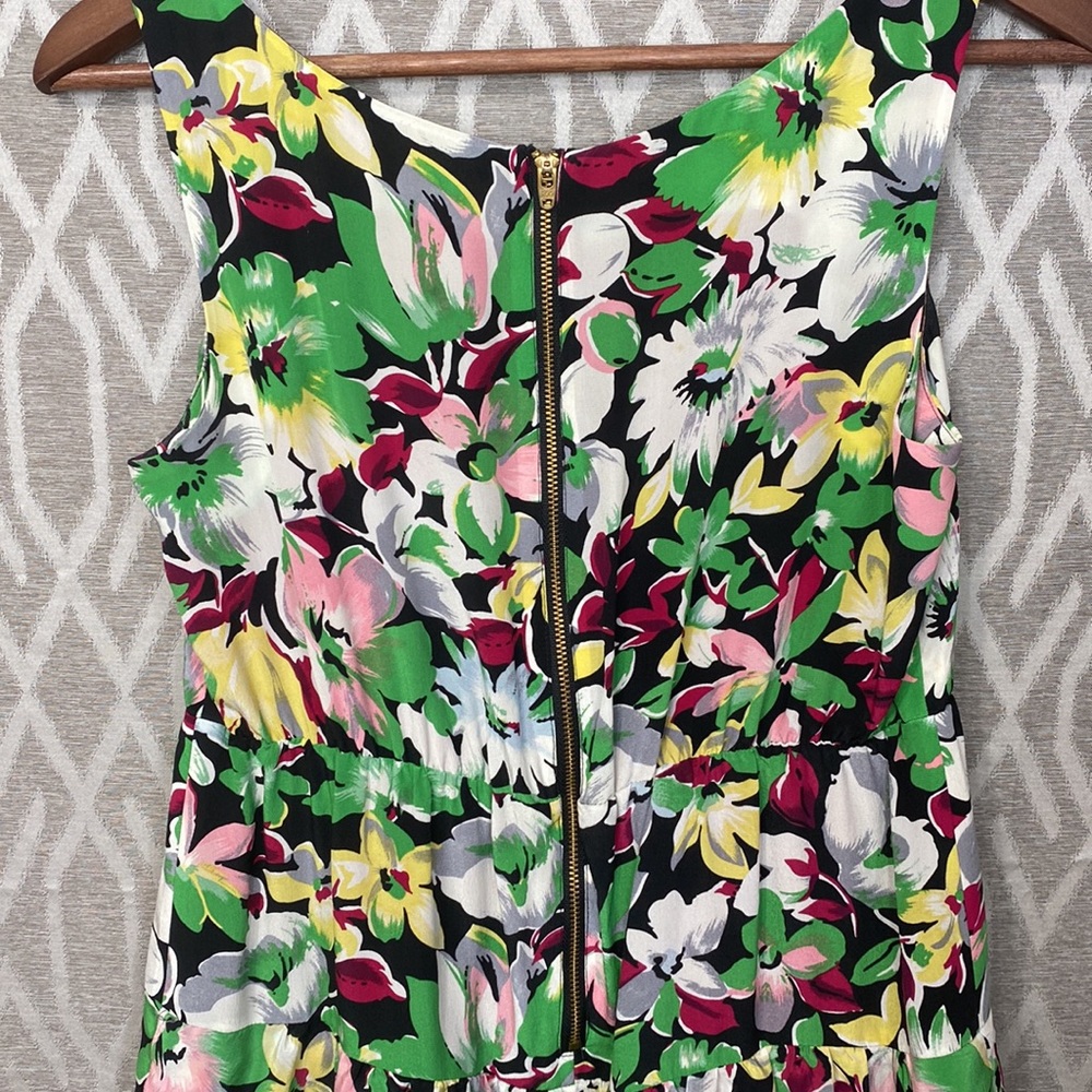 Moulinette Soeurs Fit & Flare 100% Silk Sleeveless Floral Tiered Ruffle Size: 0 - Picture 8 of 10